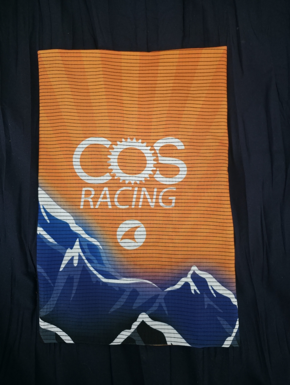 Pactimo 2025 COS Racing Orange and Blue Mountain Neck Gaiter
